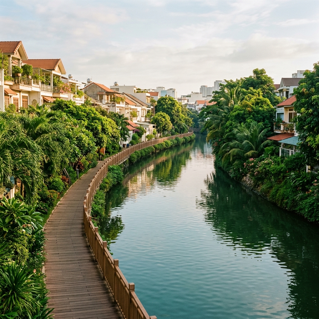 Kênh rạch và cảnh quan khu vực